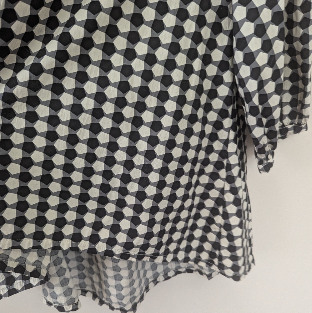 Bryn Walker Lucinda Organic Cotton Poplin Checkered Print‎ Top - Picture 7 of 12
